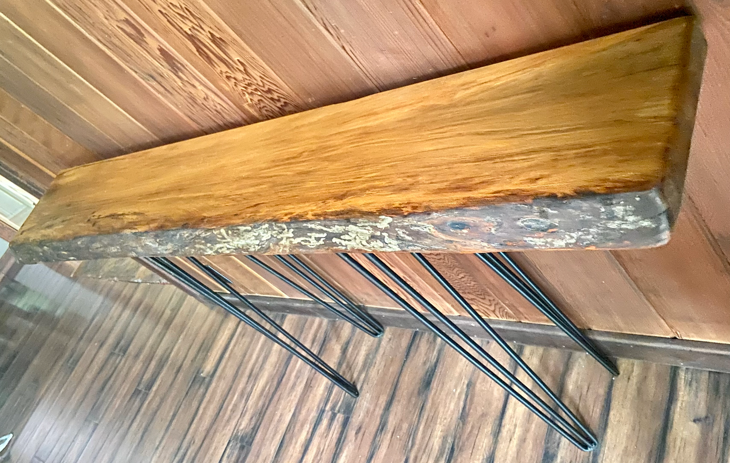 Narrow Sycamore Live Edge Wood Entryway Table|Rustic Console Table|Farmhouse Sofa Table|Modern Wood Entry Table|Live Edge Display Table