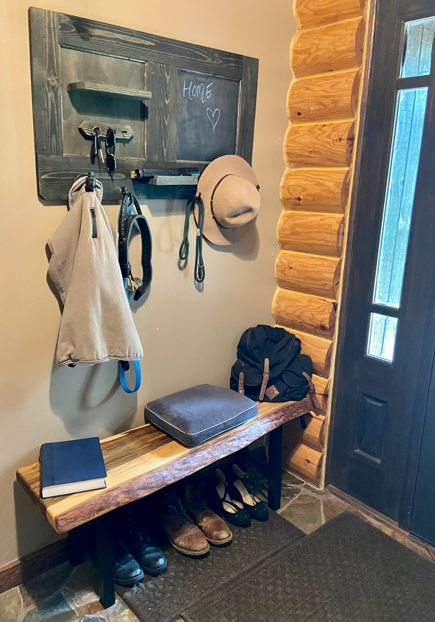 Rustic Ambrosia Maple Live Edge Entryway Bench|Farmhouse Bench|Mudroom Bench|Live Edge Dining Room Bench|Maple Wooden Bench|Bedroom Bench