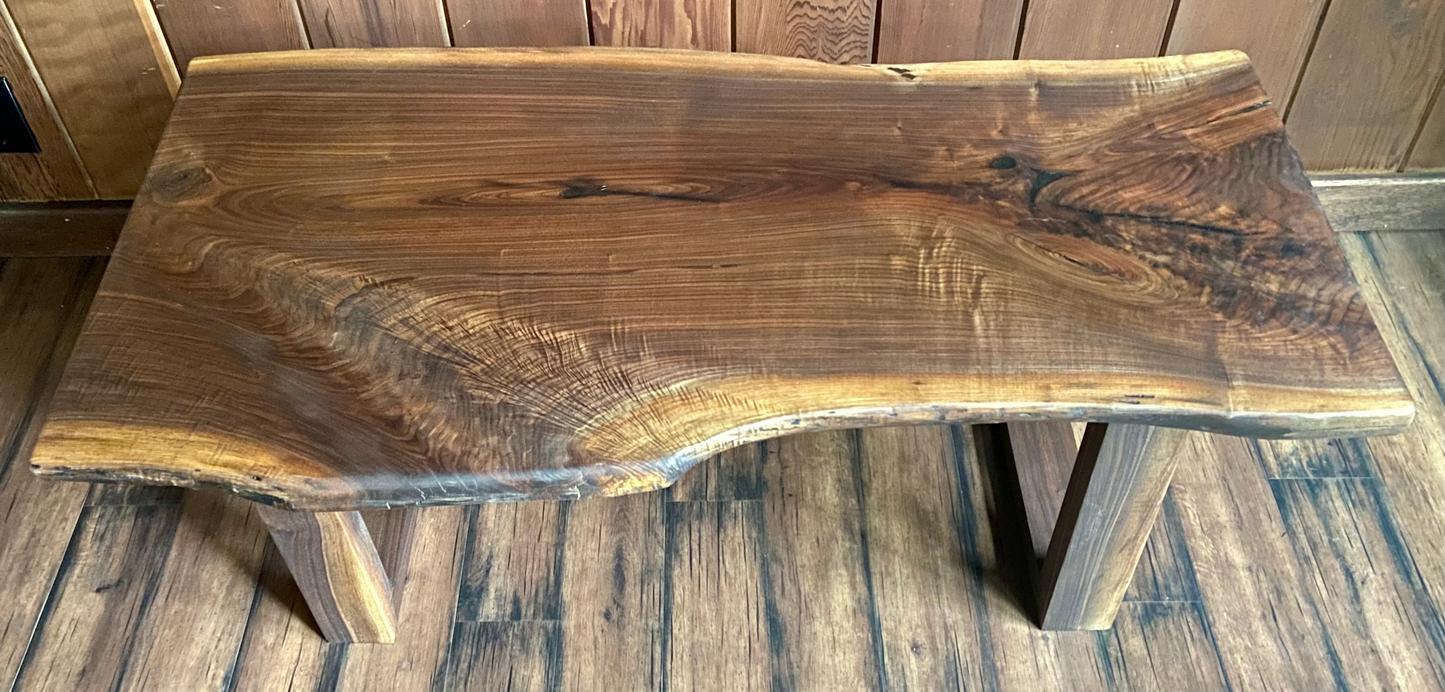 Live Edge Walnut Table Set with Complementary End Table