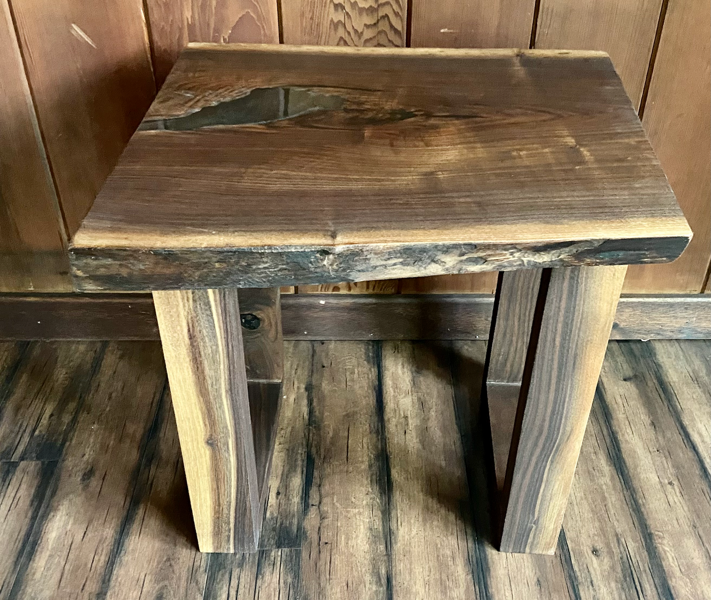 Live Edge Walnut Table Set with Complementary End Table