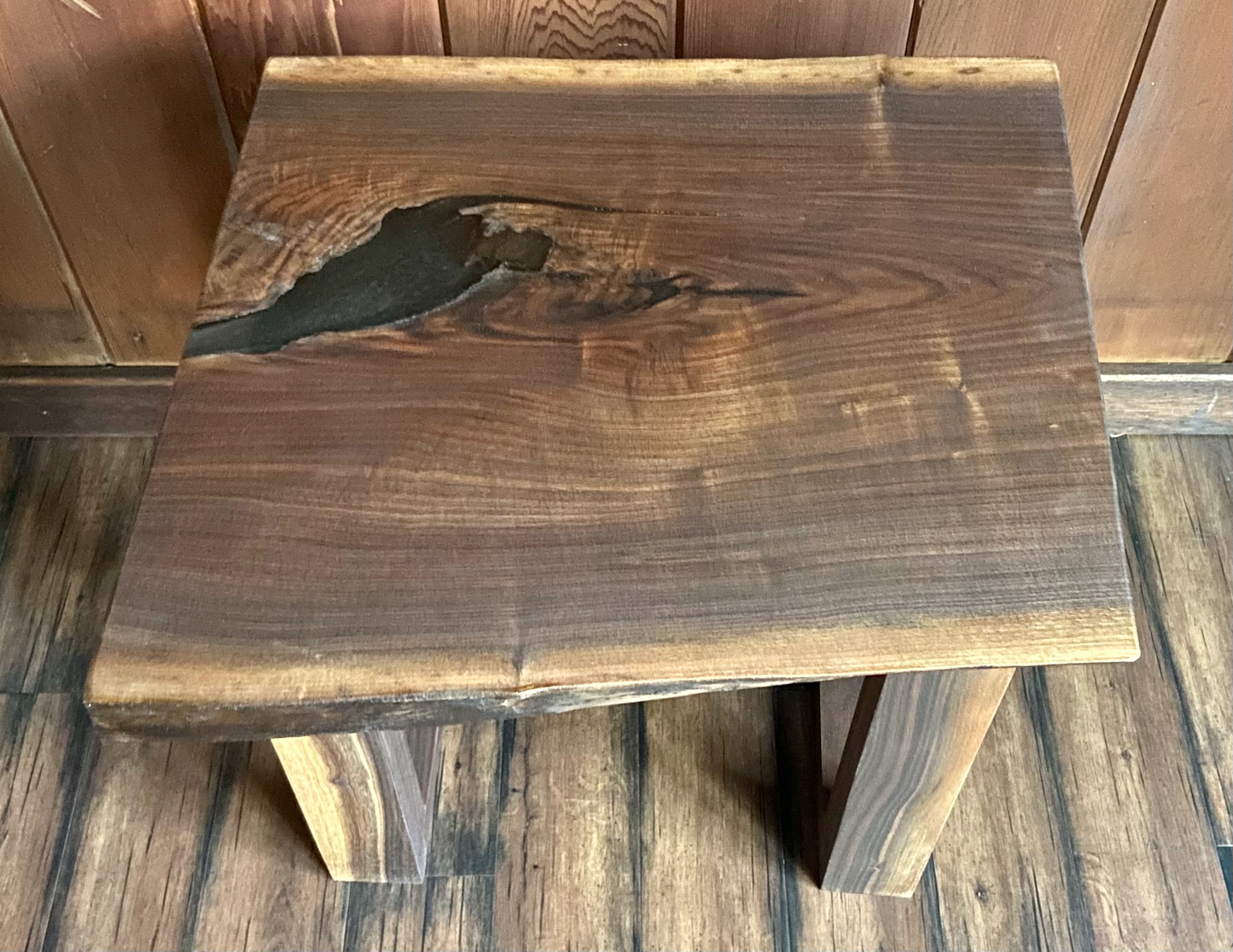 Live Edge Walnut Table Set with Complementary End Table