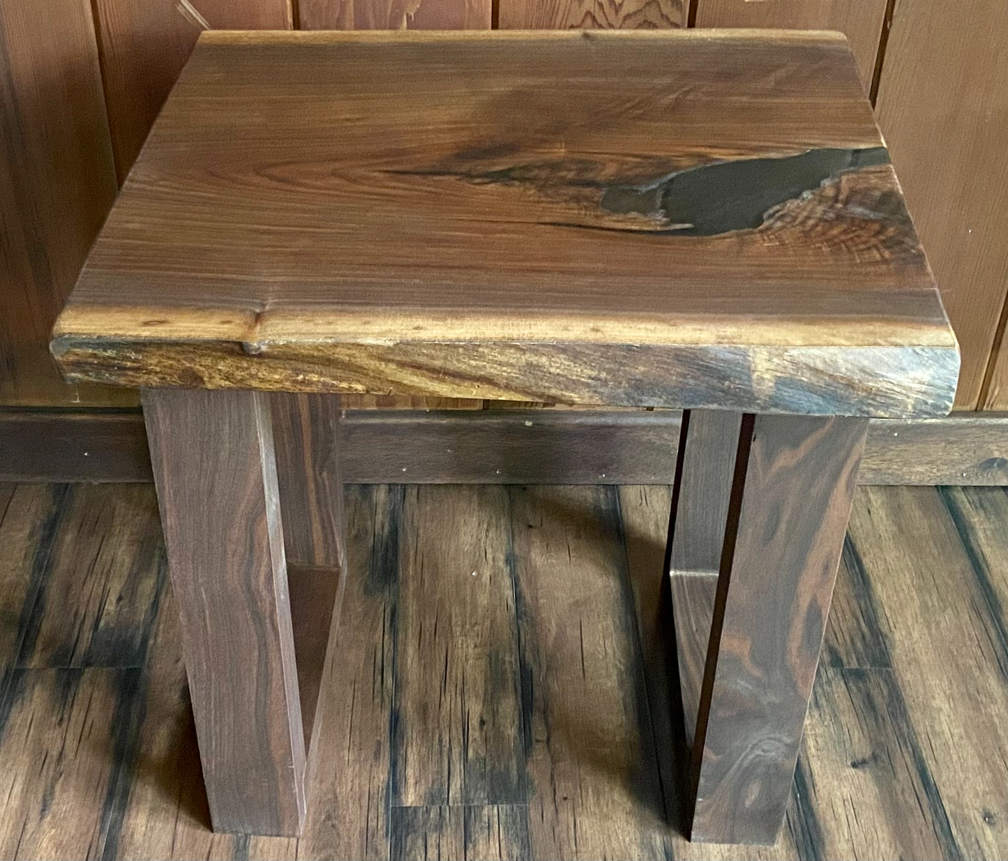 Live Edge Walnut Table Set with Complementary End Table