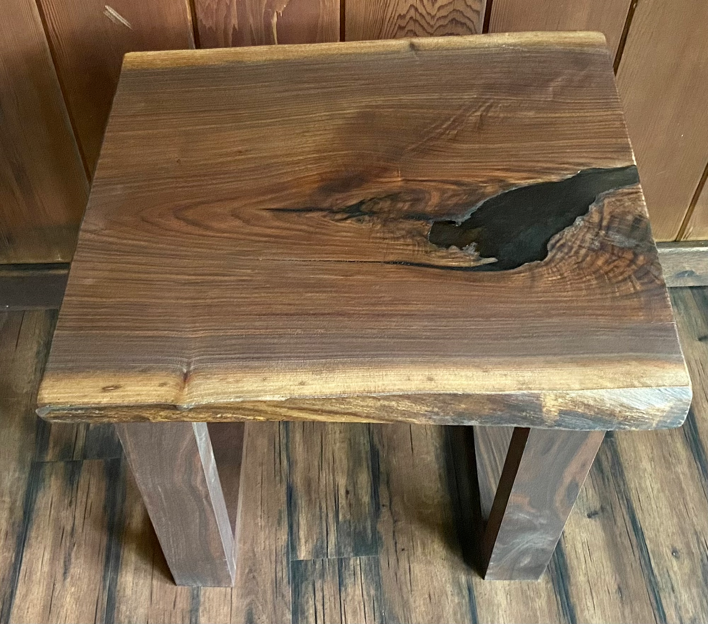 Live Edge Walnut Table Set with Complementary End Table