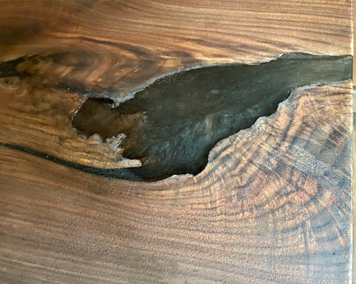 Live Edge Walnut Table Set with Complementary End Table