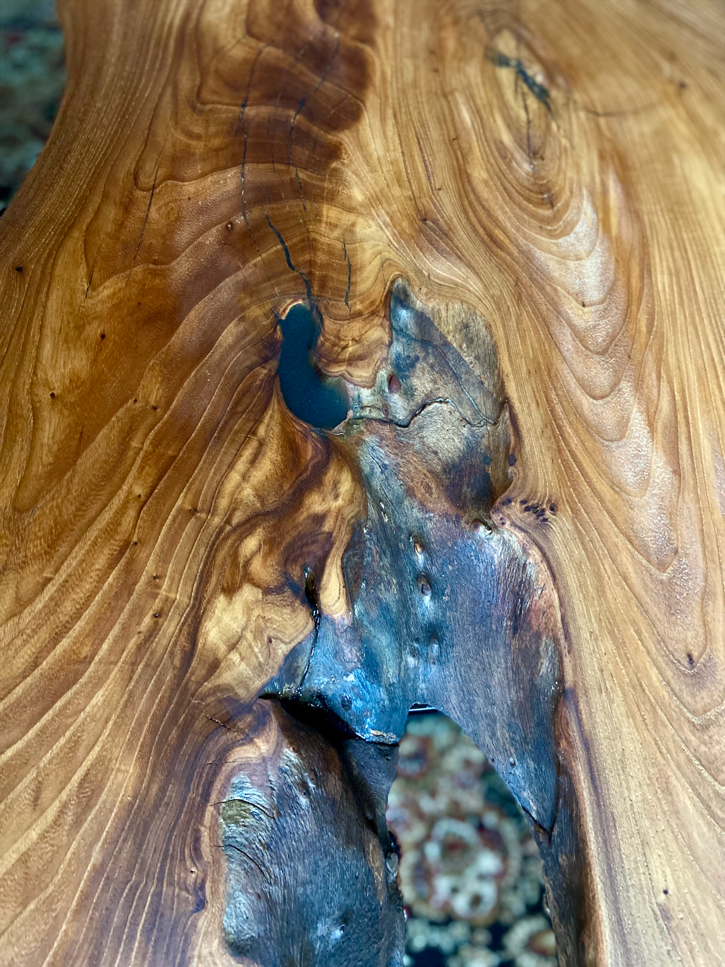 Close-up of a wooden surface with natural grain and texture
