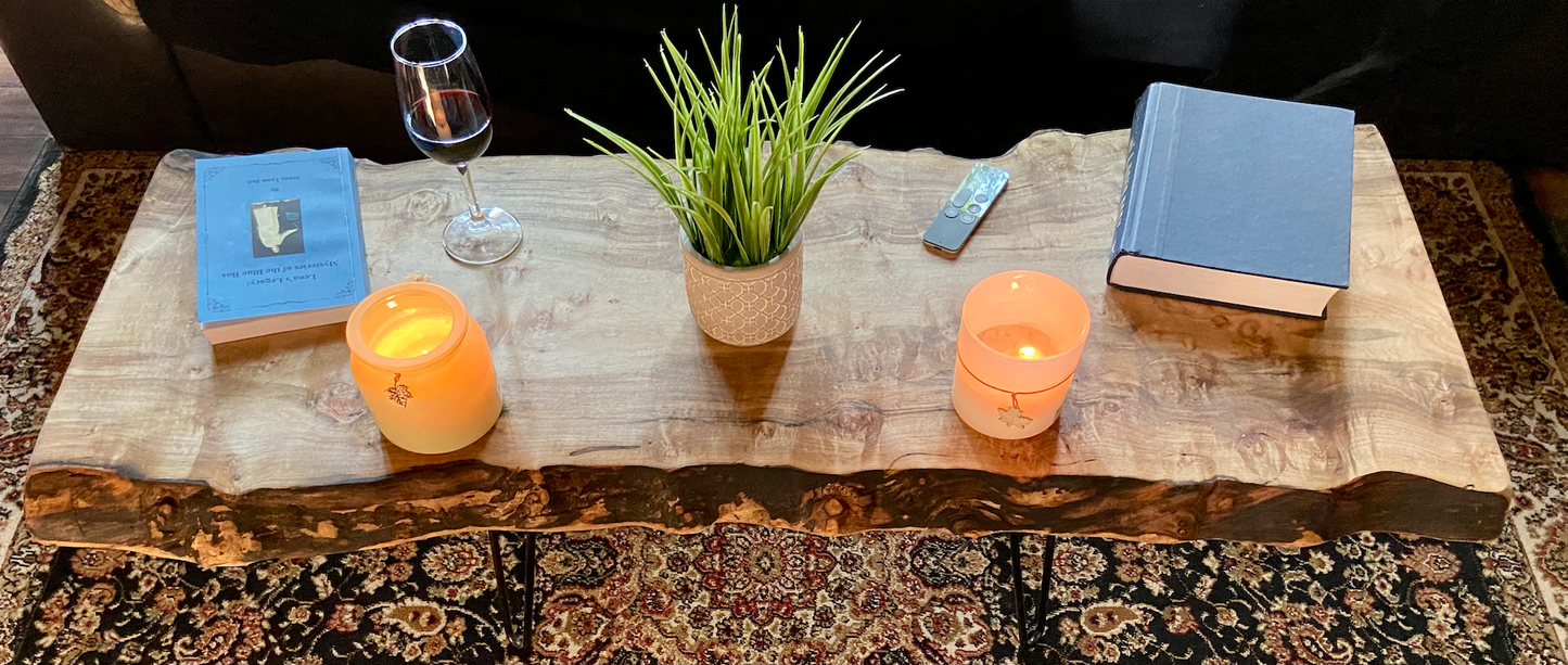 Live Edge Curly Maple Burl Wood Coffee Table|Live Edge Spalted Maple Table|Rustic Coffee Table|High Figure Maple|Bird's Eye Maple|Burl Maple
