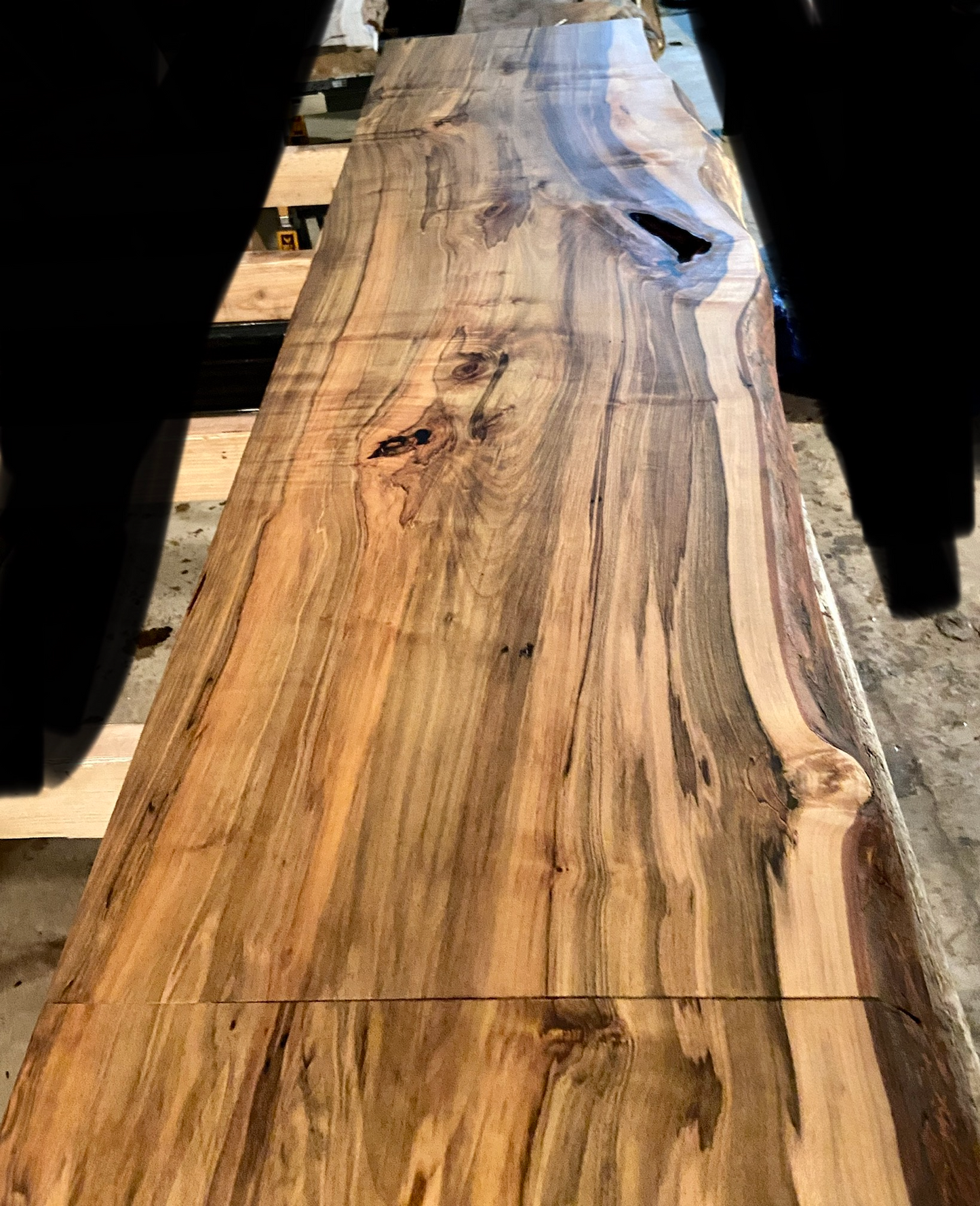 12 Foot Long, High Figure Maple Floating Desk