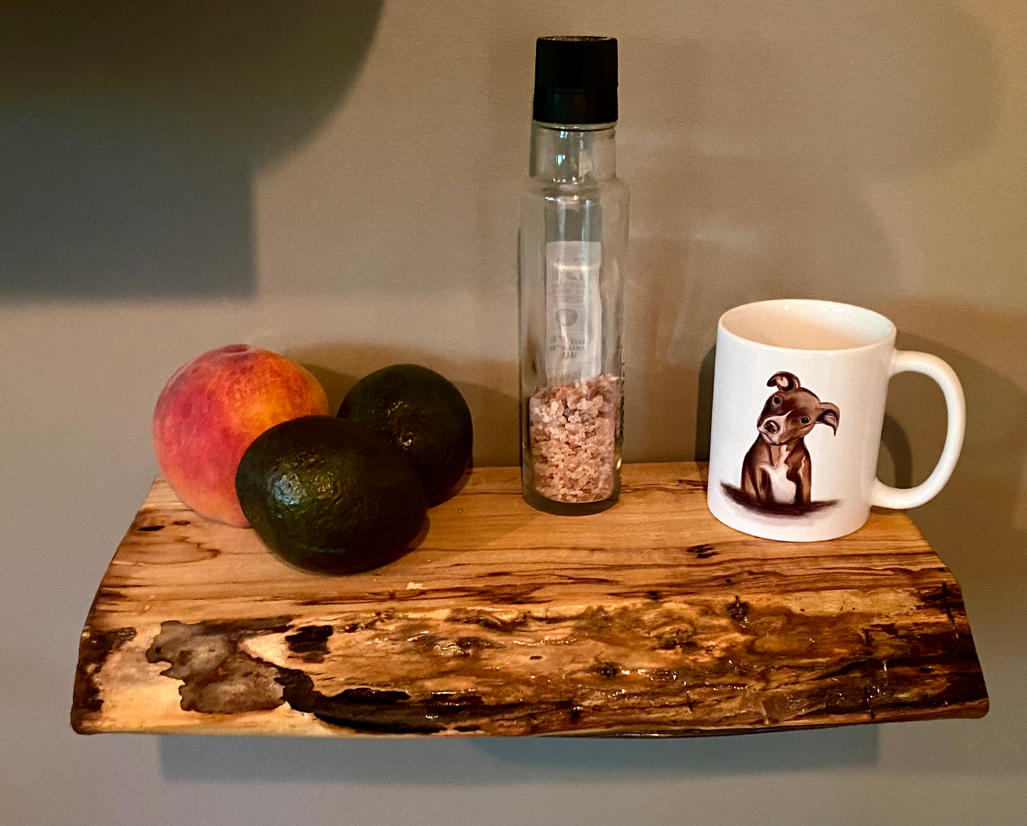 Set of 2 Small Live Edge Spalted Maple Floating Shelves|Rustic Farmhouse Wood Shelves|Live Edge Wood Shelves|Wooden Display Floating Shelves