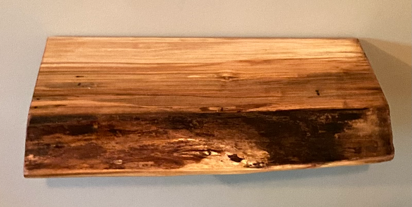 Set of 2 Small Live Edge Spalted Maple Floating Shelves|Rustic Farmhouse Wood Shelves|Live Edge Wood Shelves|Wooden Display Floating Shelves