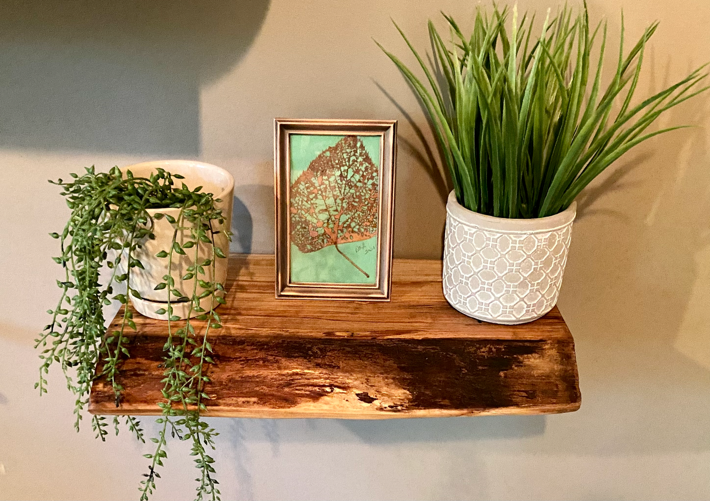 Set of 2 Small Live Edge Spalted Maple Floating Shelves|Rustic Farmhouse Wood Shelves|Live Edge Wood Shelves|Wooden Display Floating Shelves
