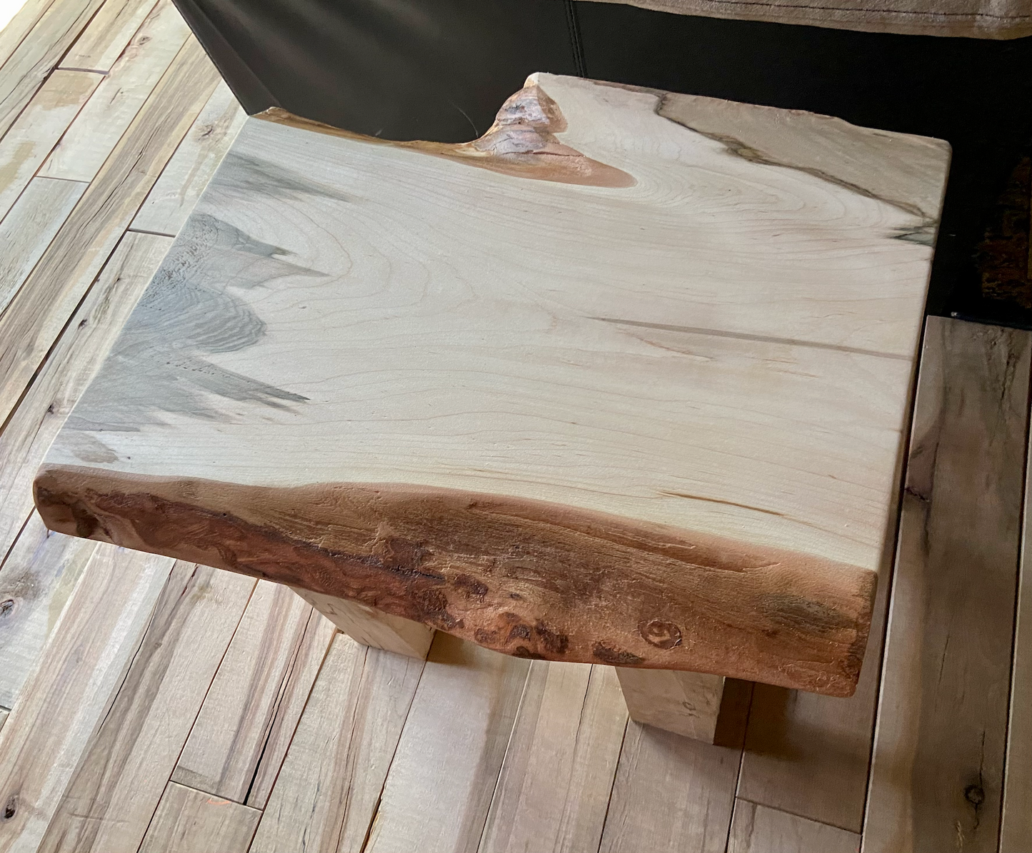 Small Live Edge Ambrosia Maple End Table (20"L x 16"W)|Modern Coffee Table|Sleek Live Edge Side Table|Maple Wood Accent Table|Bedside Table
