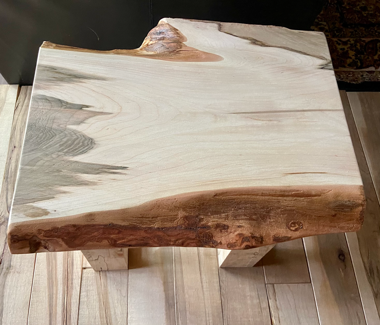 Small Live Edge Ambrosia Maple End Table (20"L x 16"W)|Modern Coffee Table|Sleek Live Edge Side Table|Maple Wood Accent Table|Bedside Table