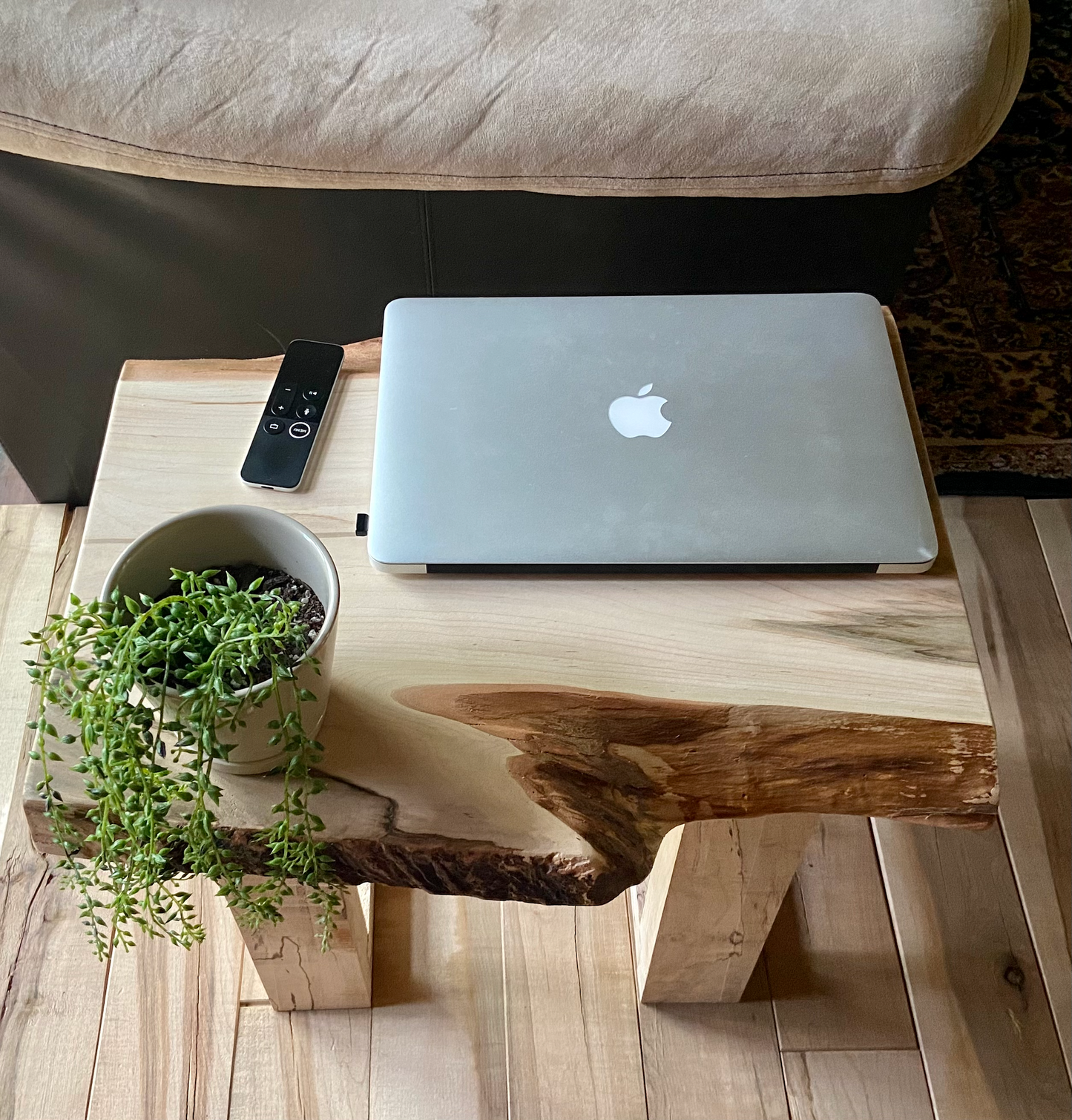 Small Live Edge Ambrosia Maple End Table (20"L x 16"W)|Modern Coffee Table|Sleek Live Edge Side Table|Maple Wood Accent Table|Bedside Table