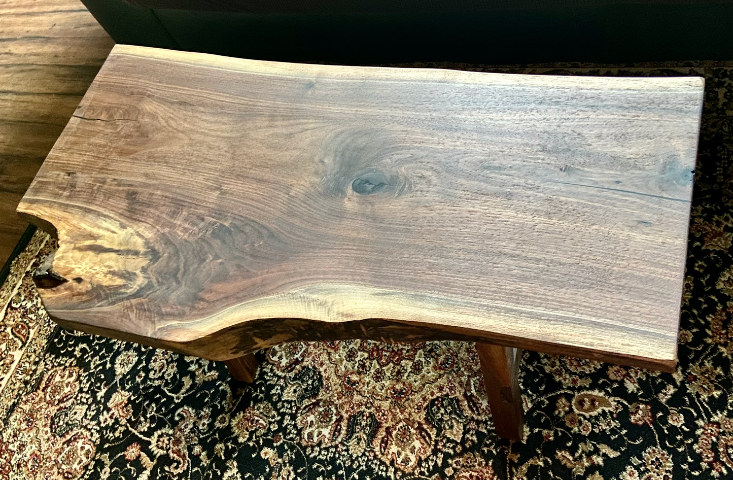 Forked Live Edge Walnut Wood Coffee Table|Rustic Wood Table|Natural Live Edge Black Walnut Sofa Table|Live Edge Rustic Walnut Table|Organic