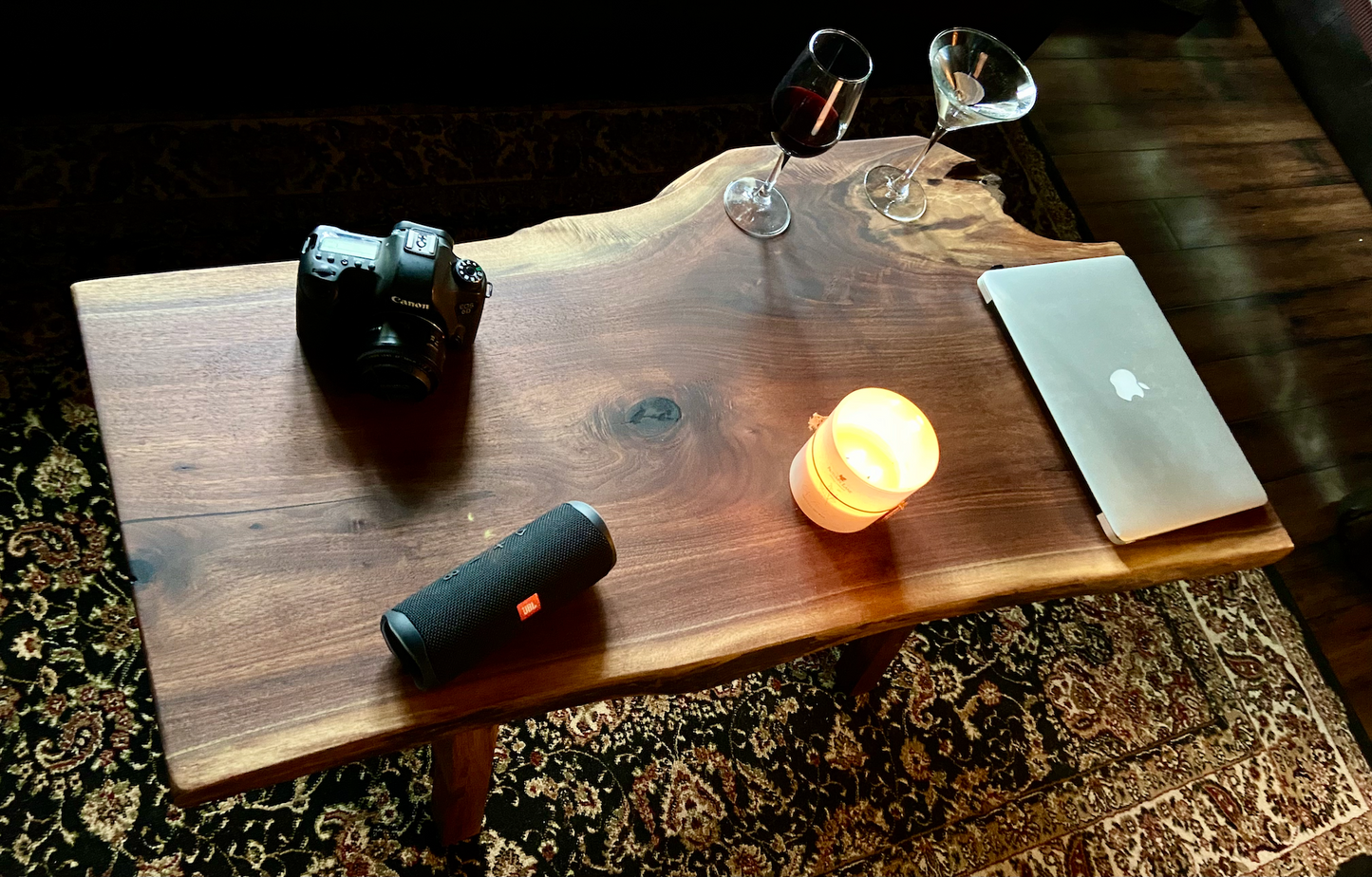 Forked Live Edge Walnut Wood Coffee Table|Rustic Wood Table|Natural Live Edge Black Walnut Sofa Table|Live Edge Rustic Walnut Table|Organic