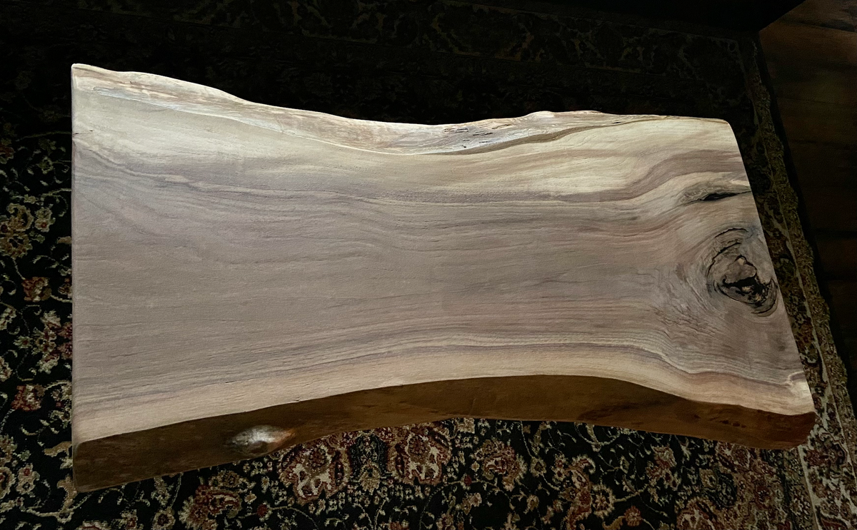 Gray and Violet Live Edge Walnut Rustic Wood Coffee Table|Black Walnut Live Edge Wood Table Top|Natural Edge Coffee Table|Natural Wood Table