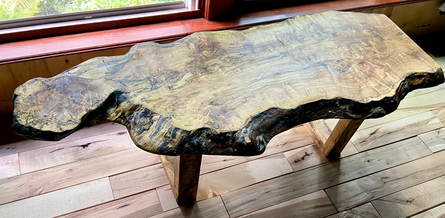 Gorgeous High Figured Maple with Custom Wood Legs