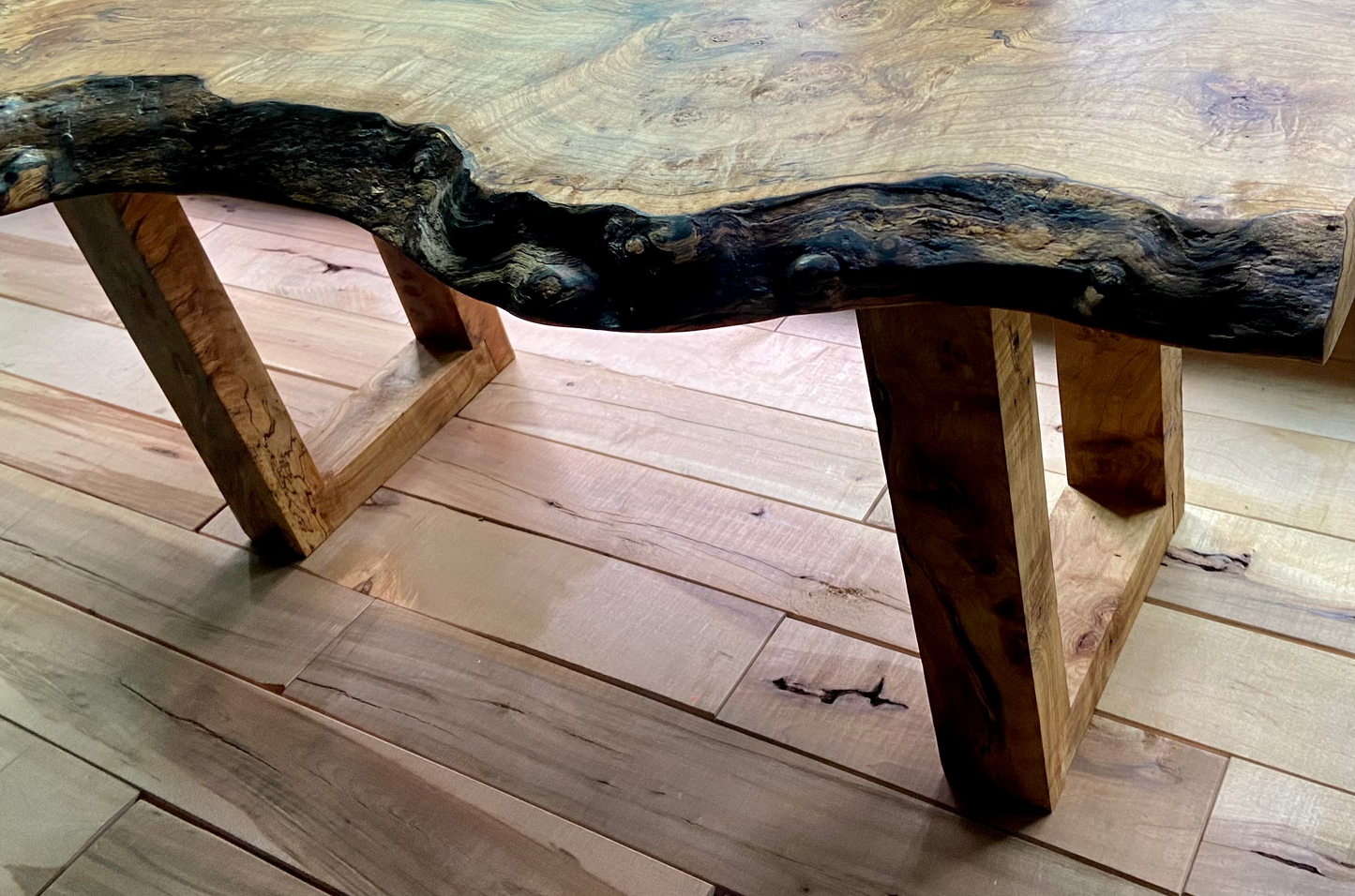 Gorgeous High Figured Maple with Custom Wood Legs