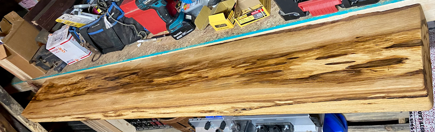 Dimensional Spalted Oak Floating Mantel