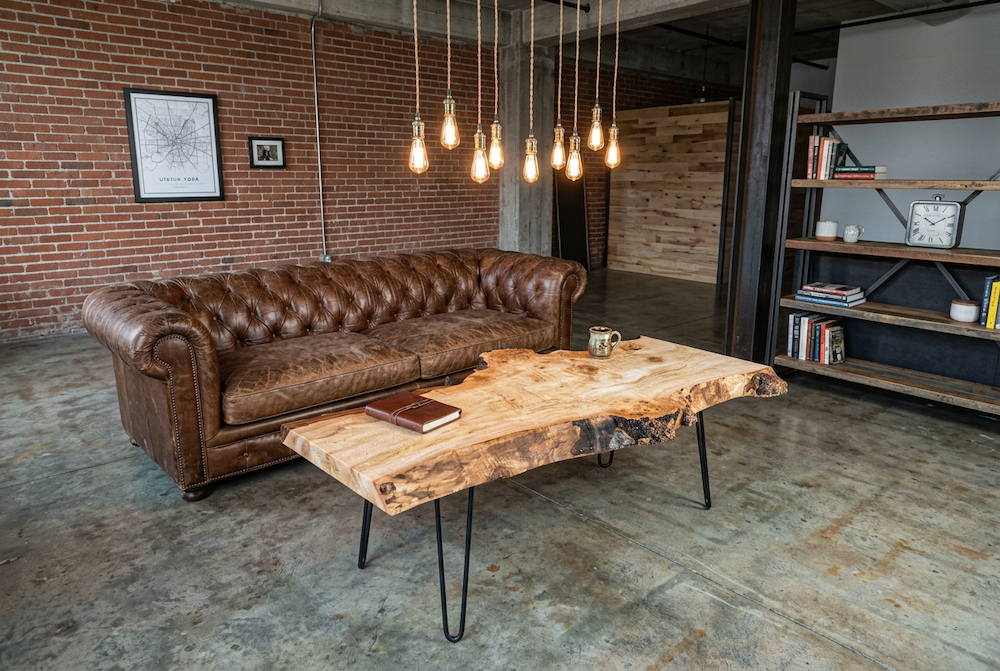 Burl Live Edge Curly Maple Table