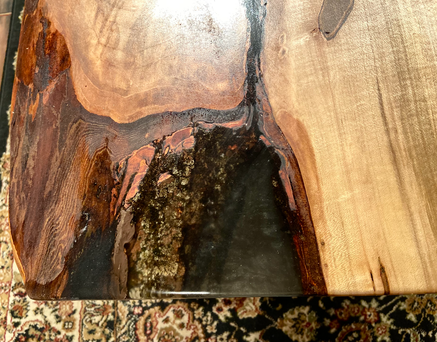 Live Edge Ambrosia Maple Wood Coffee Table|Modern Rustic Coffee Table|Live Edge Maple Coffee Table|Live Edge Wood Mid-Century Modern Table