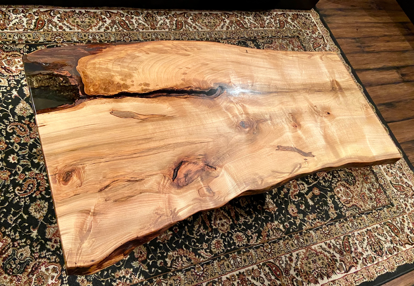 Live Edge Ambrosia Maple Wood Coffee Table|Modern Rustic Coffee Table|Live Edge Maple Coffee Table|Live Edge Wood Mid-Century Modern Table