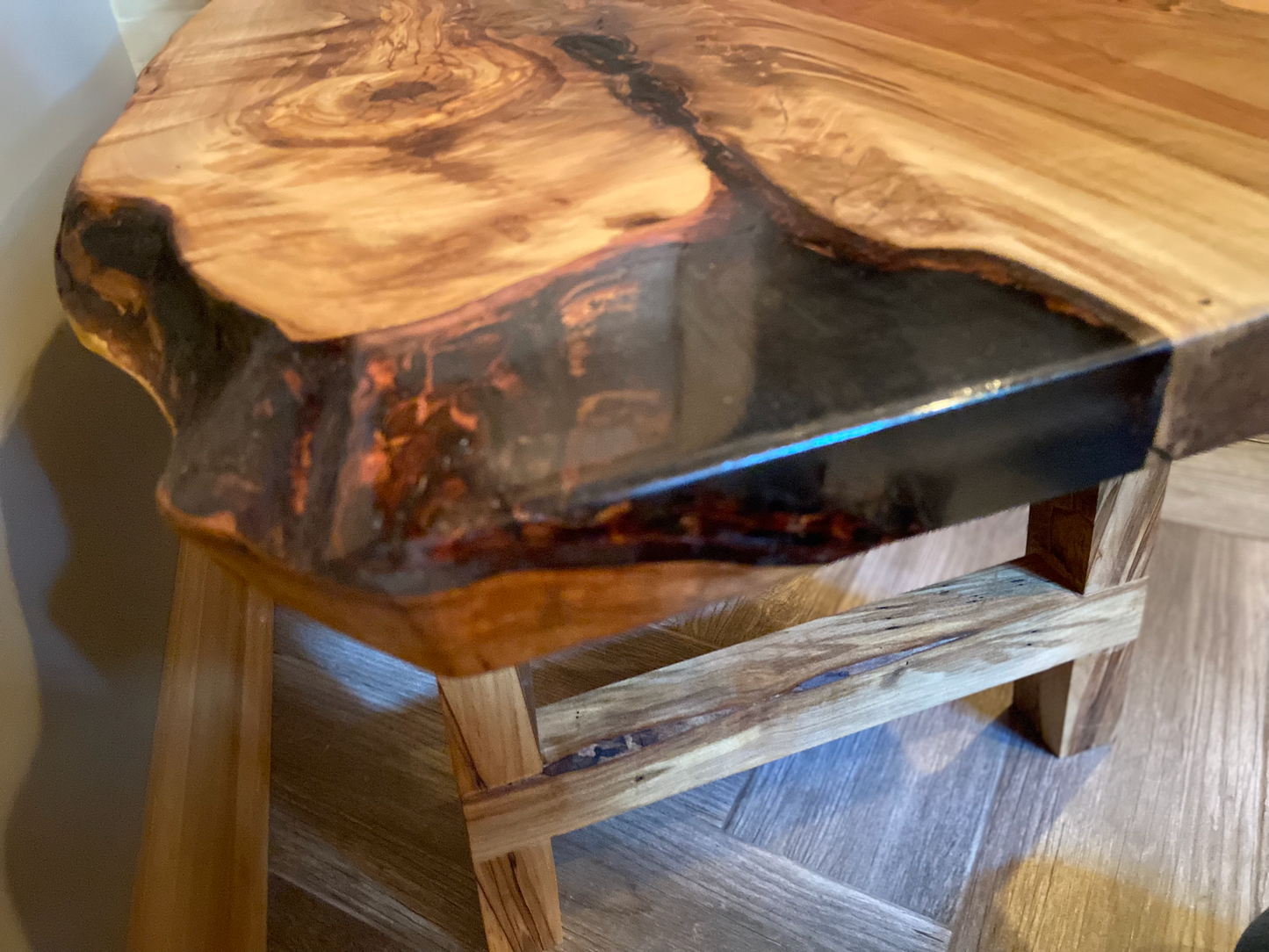 Beautiful Live Edge Ambrosia Maple Coffee Table|Clean Rustic Coffee Table|Live Edge Maple Table|Live Edge Coffee Table w/Maple Wood Legs