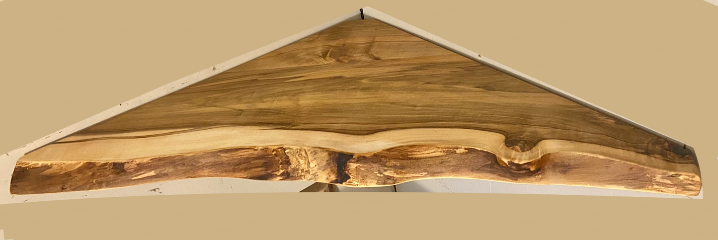 Dark Heartwood Maple Floating Corner Shelf