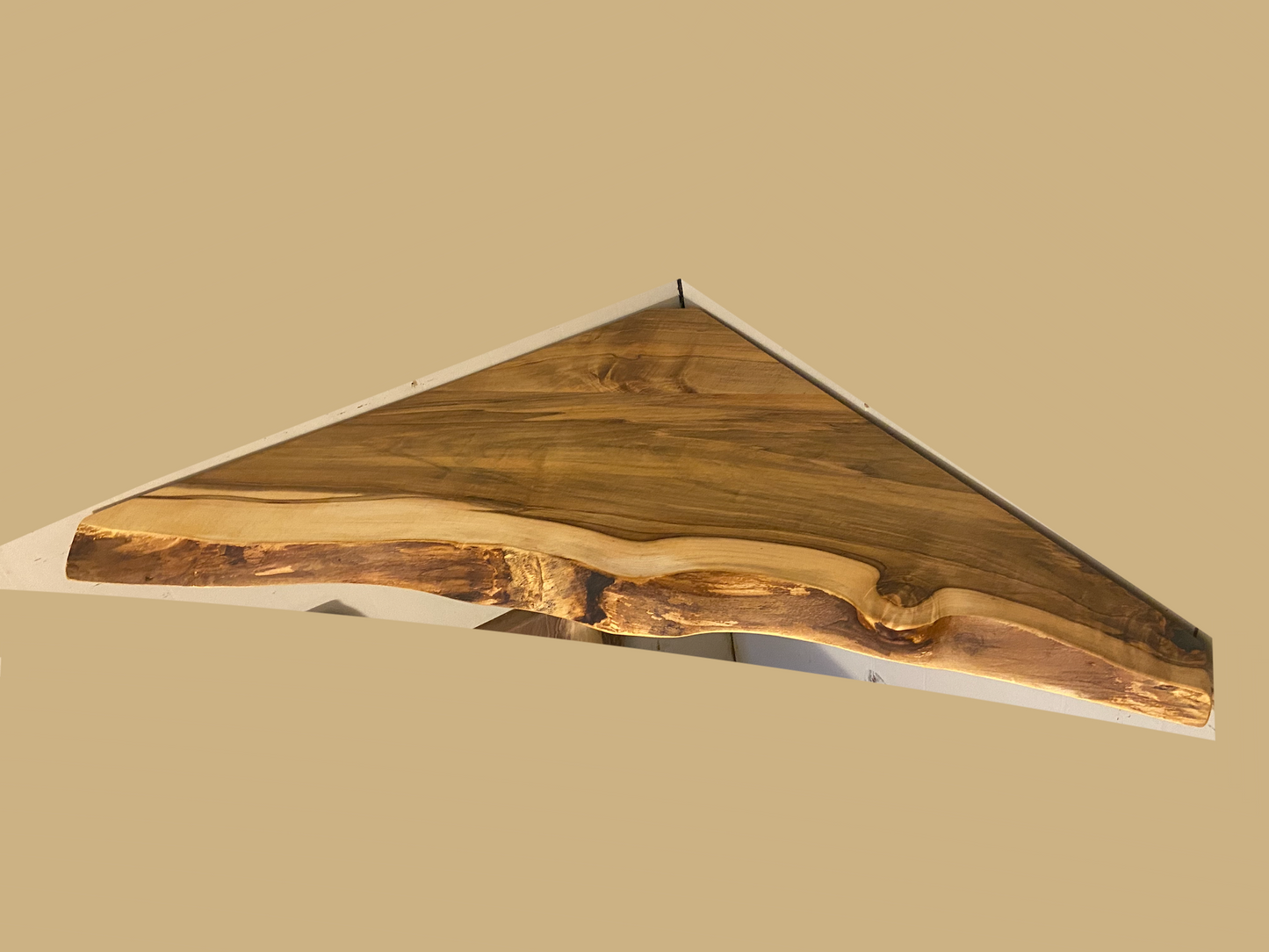 Dark Heartwood Maple Floating Corner Shelf