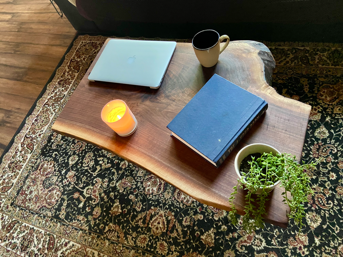 Live Edge Walnut Wood Coffee Table|Rustic Live Edge Coffee Table|Natural Edge Black Walnut Table|Live Edge Wood Rustic Walnut Table
