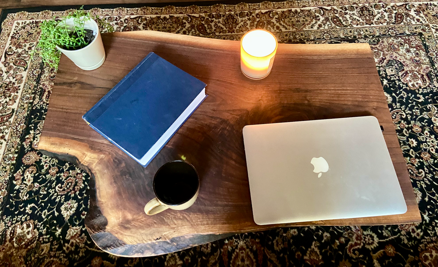 Live Edge Walnut Wood Coffee Table|Rustic Live Edge Coffee Table|Natural Edge Black Walnut Table|Live Edge Wood Rustic Walnut Table