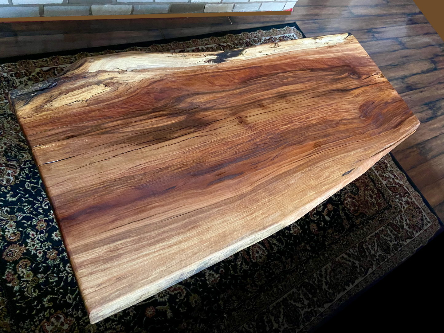 Large Live Edge Spalted Maple Sycamore Table|Natural Wood Coffee Table|Live Edge Coffee Table|Live Edge Sycamore Table|Large Coffee Table