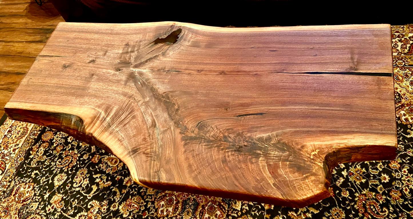 Rustic Live Edge Walnut Coffee Table|Stunning Live Edge Wood Coffee Table|Natural Edge Black Walnut Table|Live Edge Wood Rustic Walnut Table