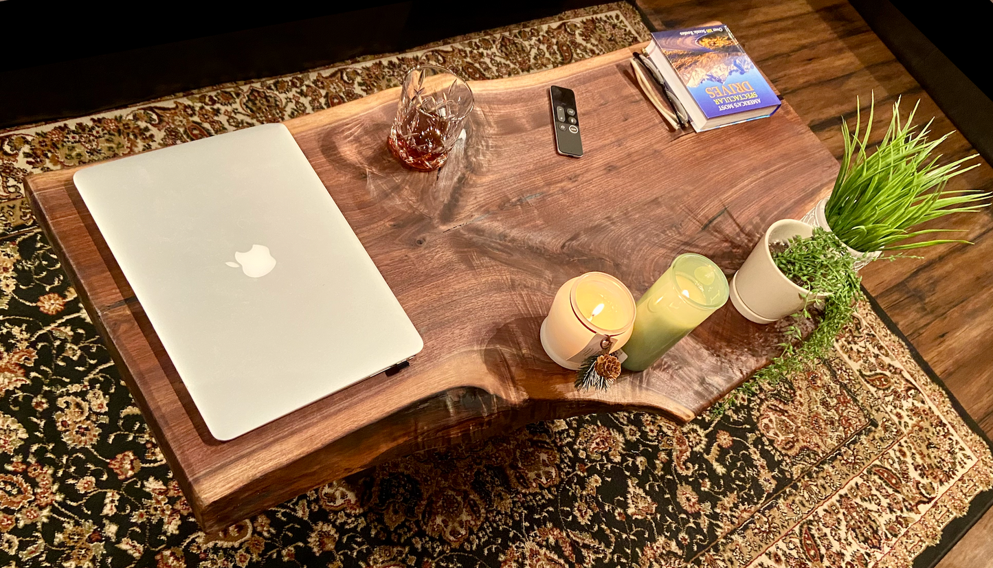 Rustic Live Edge Walnut Coffee Table|Stunning Live Edge Wood Coffee Table|Natural Edge Black Walnut Table|Live Edge Wood Rustic Walnut Table