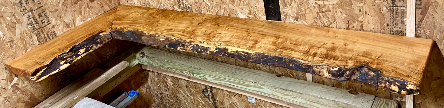 Live edge maple corner floating shelves