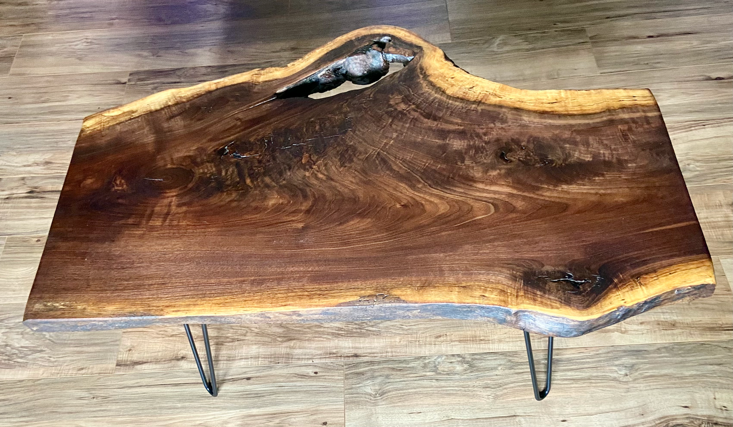 Gorgeous Live Edge Walnut Coffee Table with NO Epoxy