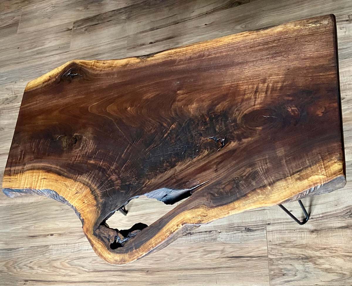 Gorgeous Live Edge Walnut Coffee Table with NO Epoxy