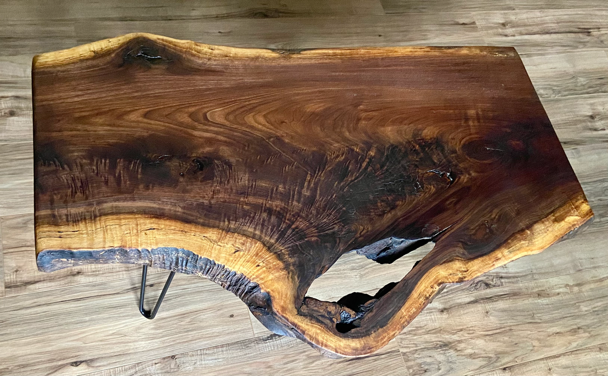 Gorgeous Live Edge Walnut Coffee Table with NO Epoxy