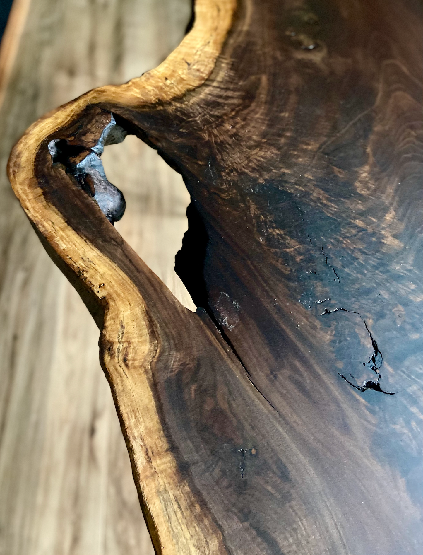 Gorgeous Live Edge Walnut Coffee Table with NO Epoxy