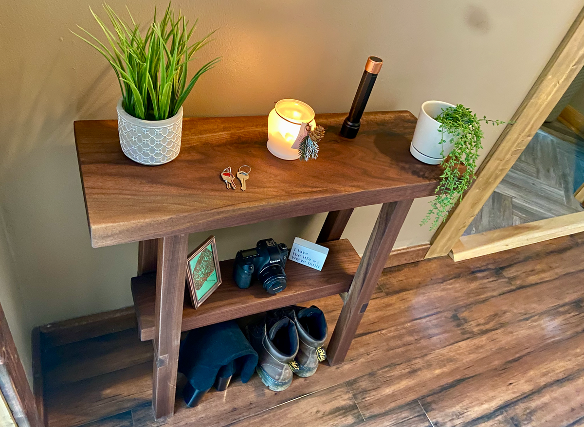 Walnut Entry Table, No Live Edge