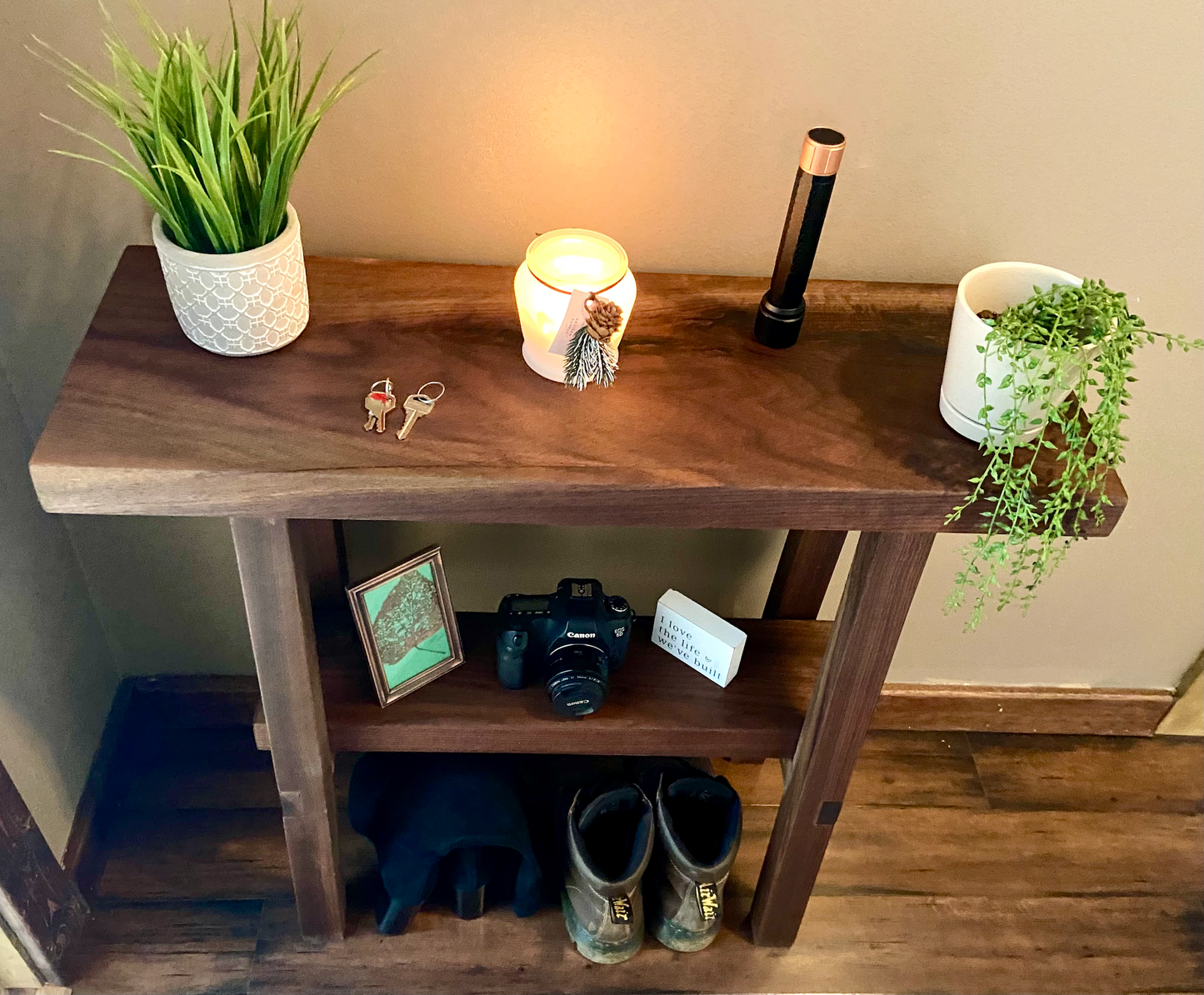 Walnut Entry Table, No Live Edge