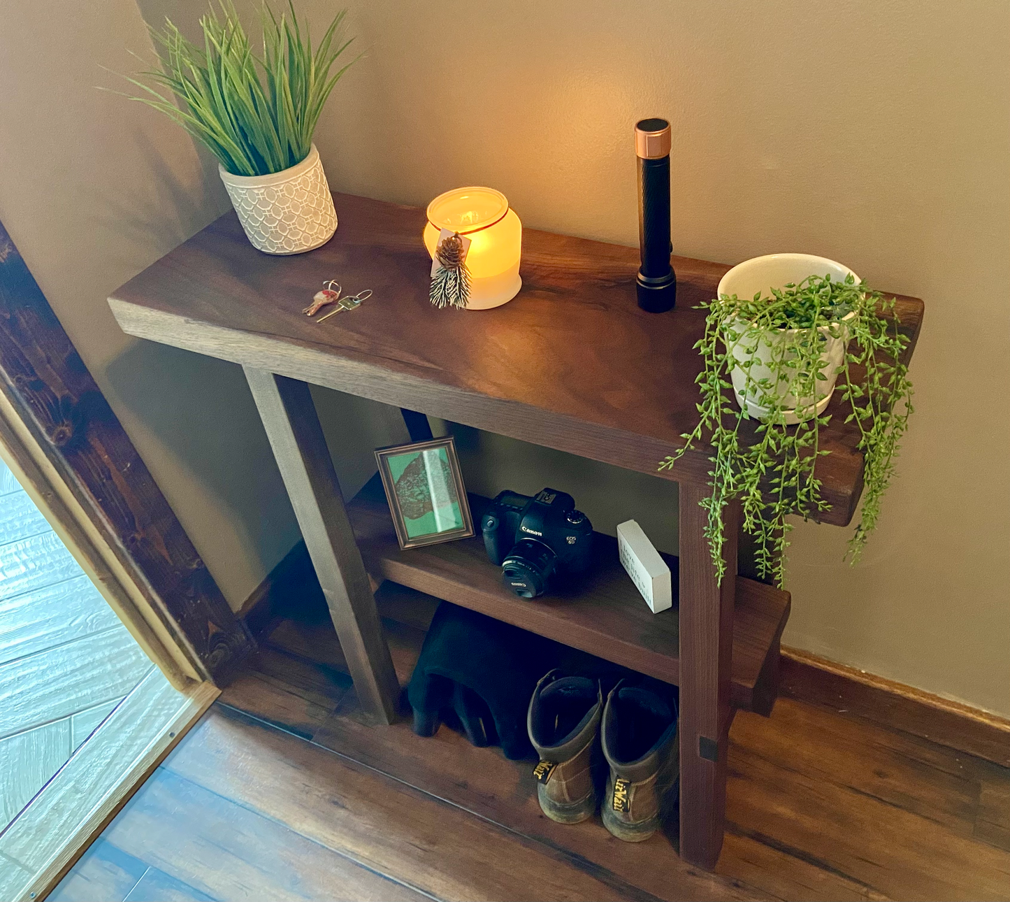 Walnut Entry Table, No Live Edge