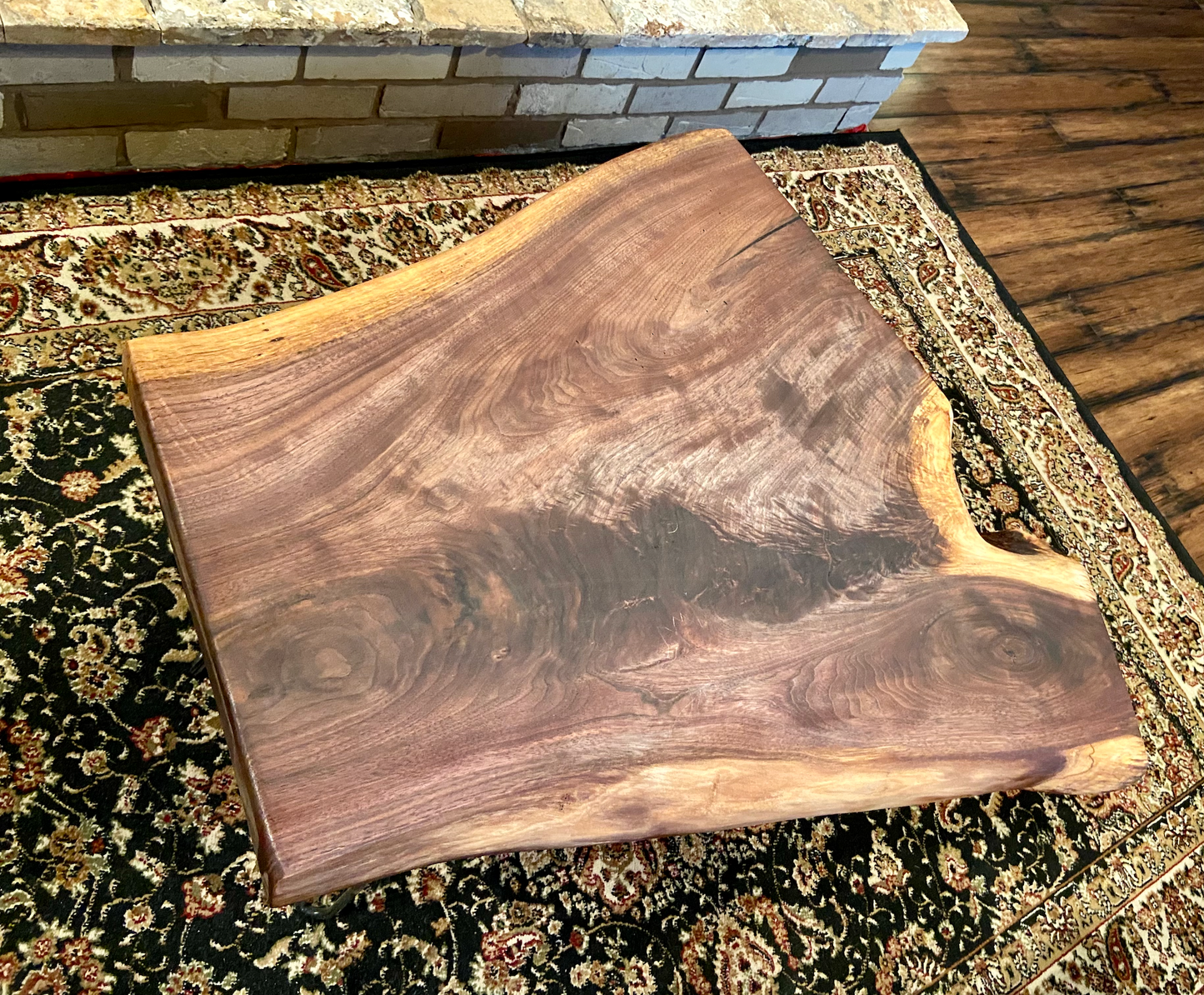 Wide Forked Live Edge Walnut Table|Stunning Live Edge Wood Coffee Table|Natural Edge Black Walnut Table|Live Edge Wood Rustic Walnut Table