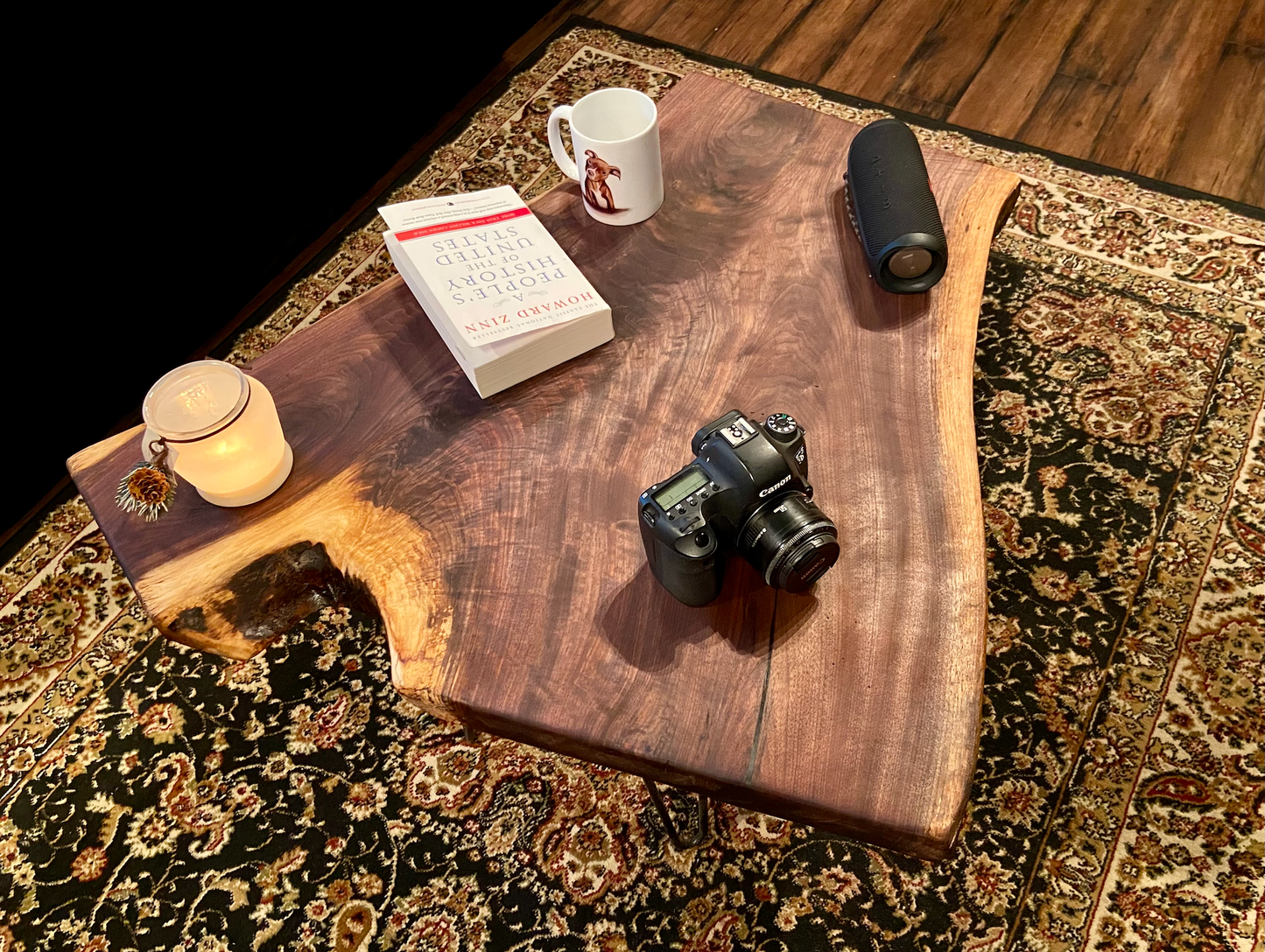 Wide Forked Live Edge Walnut Table|Stunning Live Edge Wood Coffee Table|Natural Edge Black Walnut Table|Live Edge Wood Rustic Walnut Table