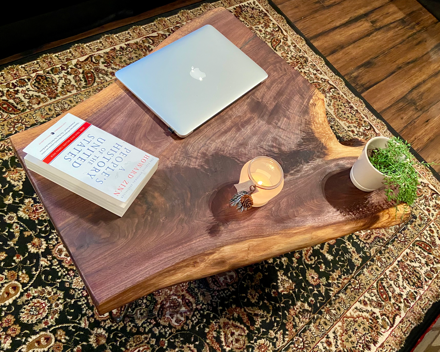Wide Forked Live Edge Walnut Table|Stunning Live Edge Wood Coffee Table|Natural Edge Black Walnut Table|Live Edge Wood Rustic Walnut Table