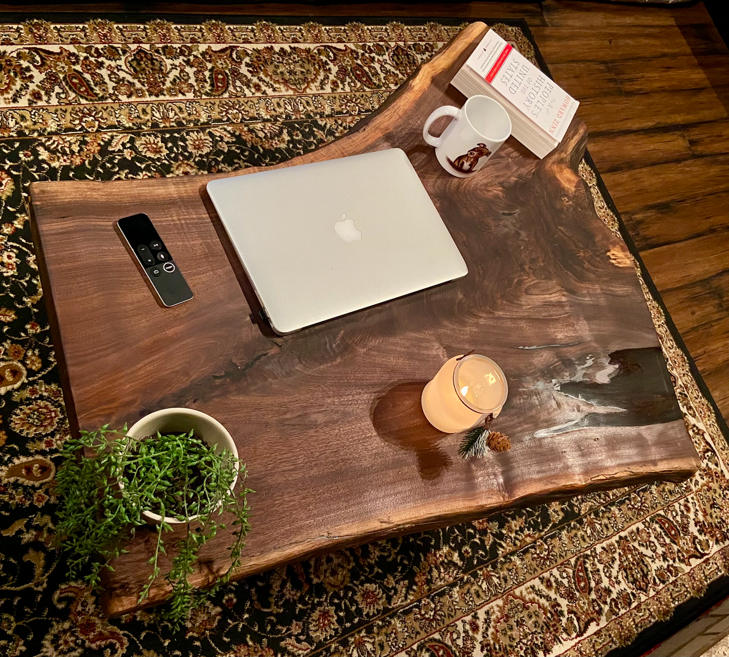 Naturally Curved Live Edge Walnut Coffee Table|Live Edge Wood Coffee Table|Natural Edge Black Walnut Table|Live Edge Rustic Walnut Table