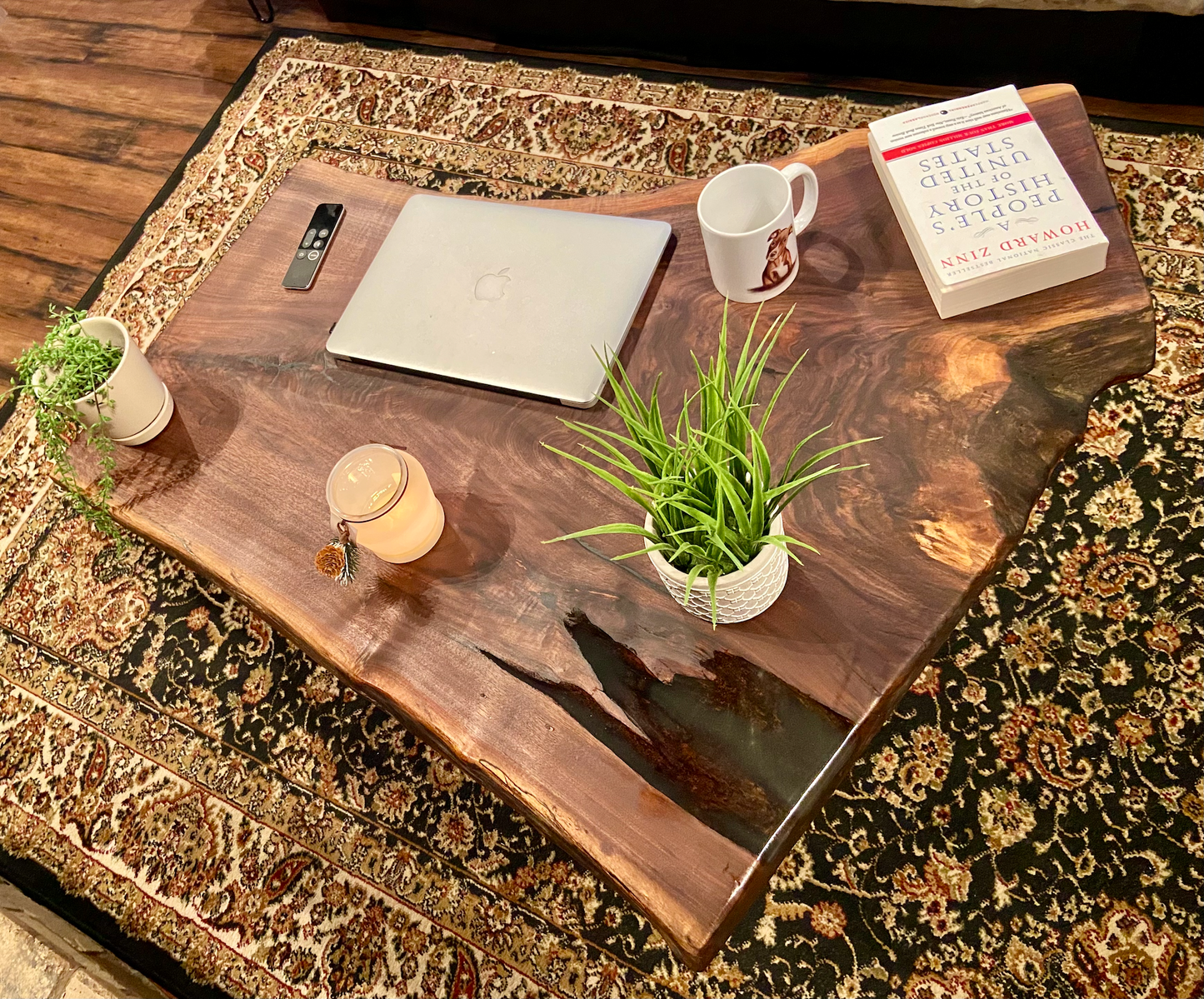 Naturally Curved Live Edge Walnut Coffee Table|Live Edge Wood Coffee Table|Natural Edge Black Walnut Table|Live Edge Rustic Walnut Table
