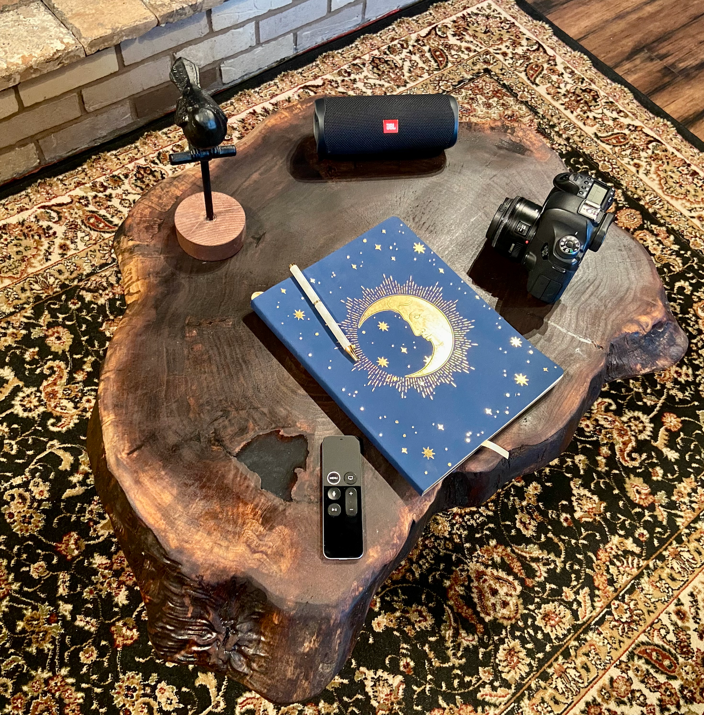 Live Edge Round Walnut Coffee Table|Live Edge CrossCut Wood Coffee Table|Live Edge Black Walnut Table|Live Edge Rustic Walnut Wafer Table