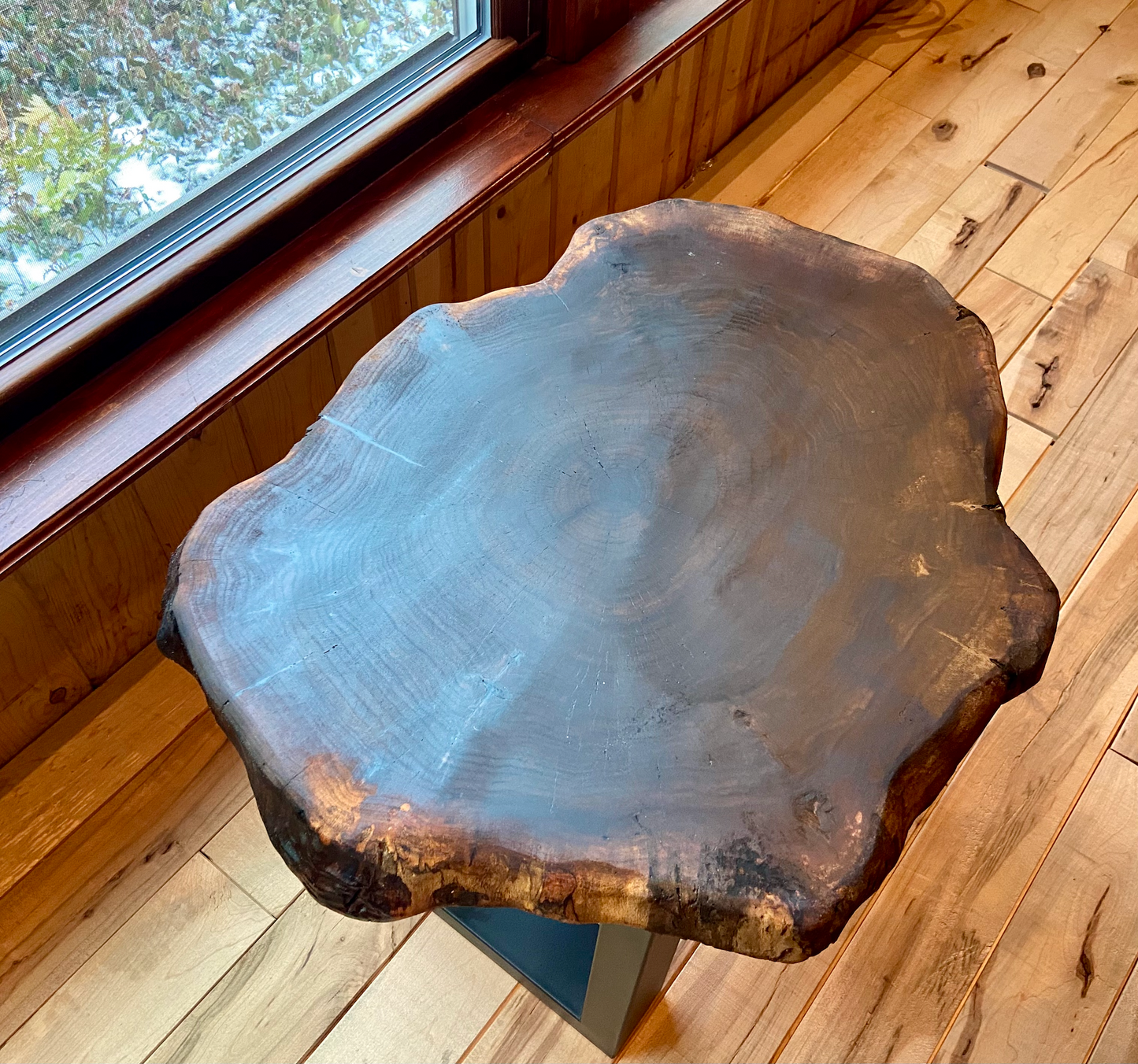 Petite Live Edge Walnut Round Coffee Table