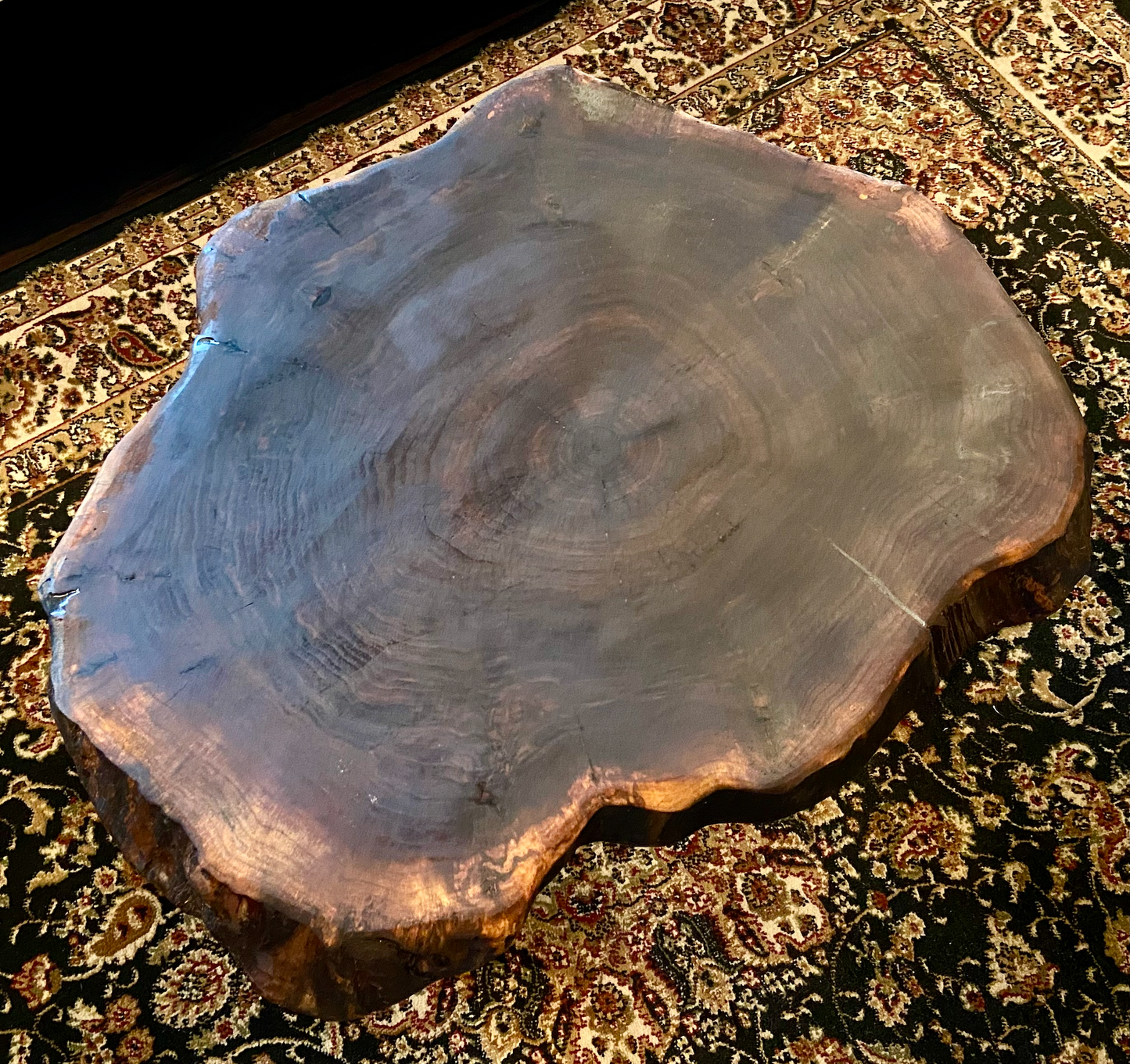 Petite Live Edge Walnut Round Coffee Table